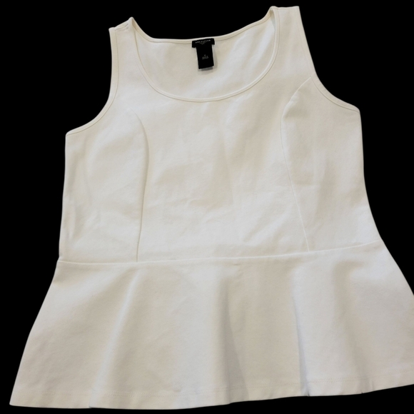 Ann Taylor Cotton Nylon Sleeveless Top In White MED - Picture 1 of 6